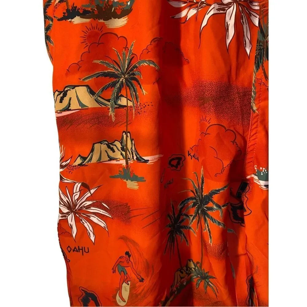 NWT Canada weather gear tropical, print, orange men’s swim trunks, XL